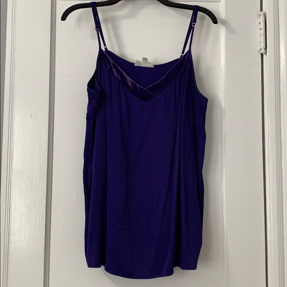 Anthropologie Tank with Velvet Neckline!